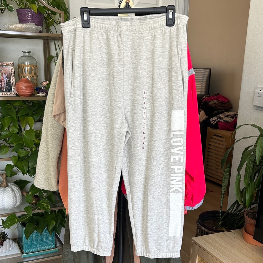 NWT PINK Joggers. Size Large. 22” inseam, 17” waist